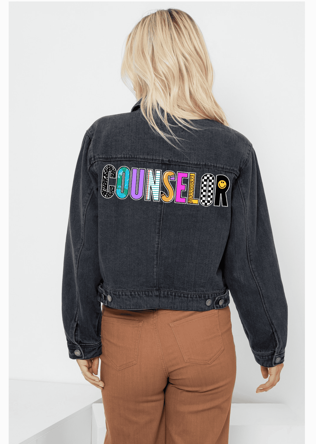 Washed Cropped Black Jean Jacket - Breezy Bilingual