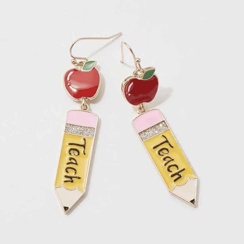 Teach Pencil Apple earrings