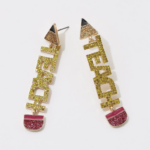 Teach Sparkly Pencil earrings