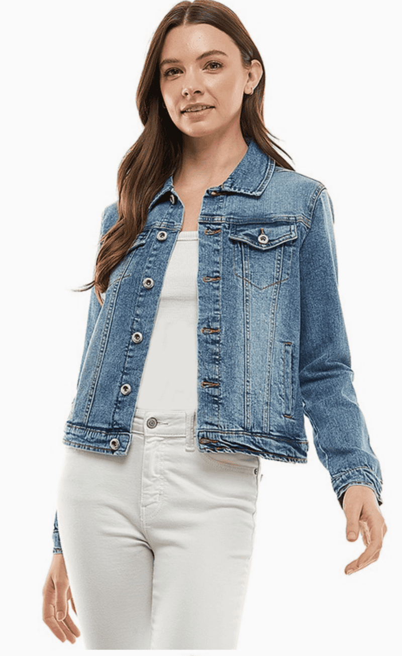 Plus Size Spandex Jean Jacket
